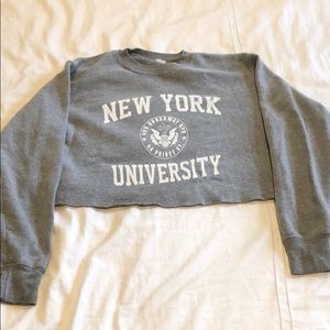 Cropped New York University sweatshirt